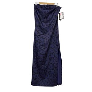 NEW Deadstock Vintage Rampage Sz 13 Purple Black Velvet Jacquard Goth Glam Dress